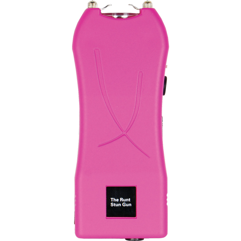 Rechargeable Runt 80,000,000 volt stun gun with flashlight and wrist strap disable pin Pink